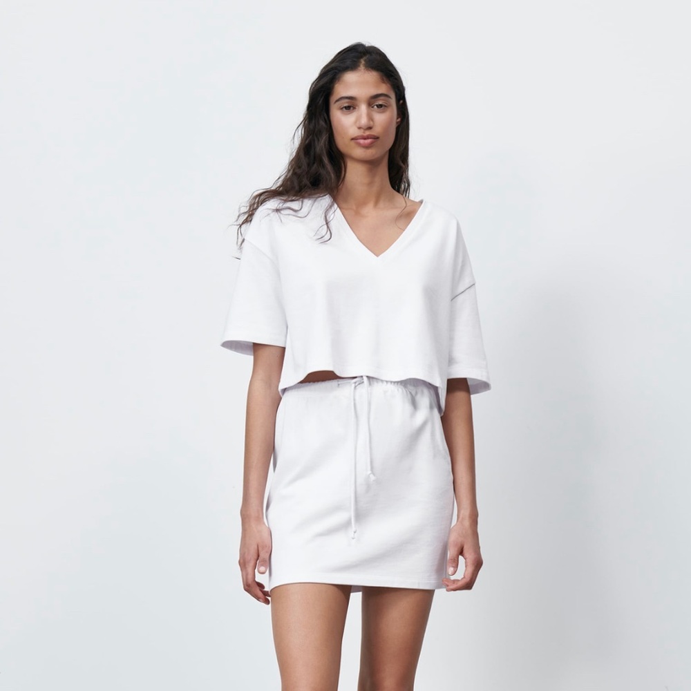Zara oversized cropped t shirt